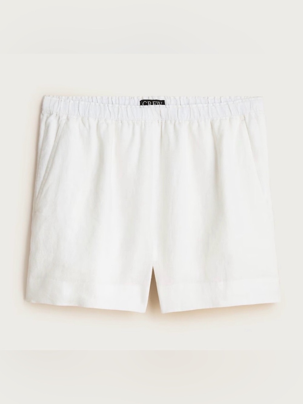 J. Crew White 100% Linen High-Waist Shorts